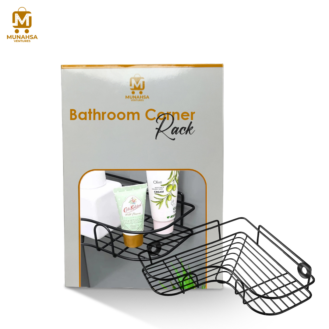 Wall Mounted Bathroom Corner Shower Shelf | Heavy-Duty Metal Storage Rack with Waterproof Adhesive | Drill-Free Shower Organizer for Shampoo Body Wash Toiletries & Bath Essentials Wall Mounted Bathroom Corner Shower Shelf | Heavy-Duty Metal Storage Rack with Waterproof Adhesive | Drill-Free Shower Organizer for Shampoo Body Wash Toiletries & Bath Essentials