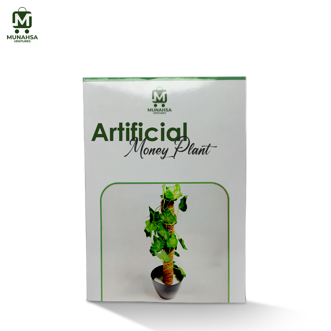 Artificial Money Plant leave with Coconut stick Decorative Flowers Plants best for Home and office Décoration