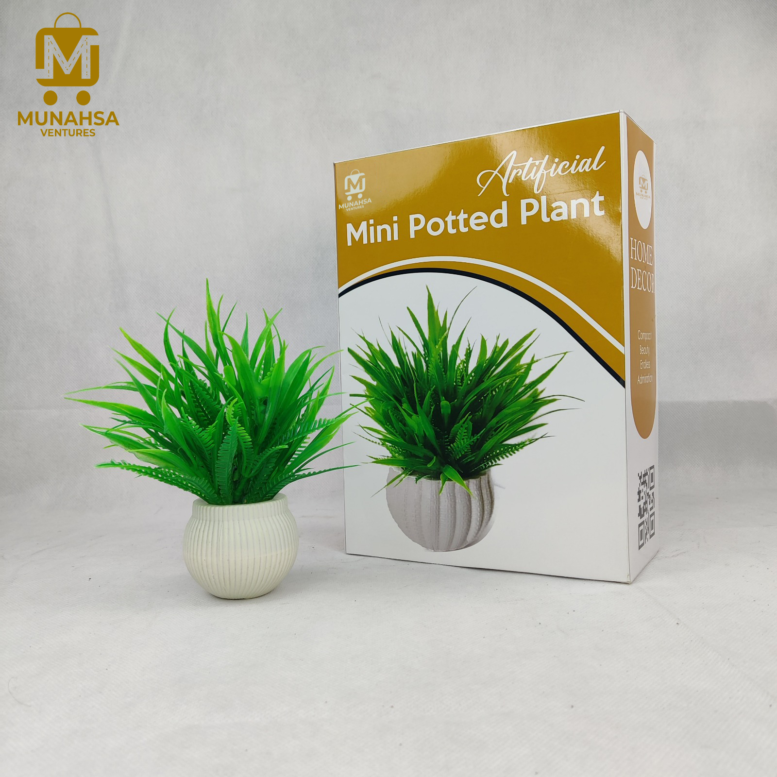 Mini Artificial Flower Decoration Piece | Green Faux Plant for Home Office Desk Shelf Indoor Aesthetic Decor & Low Maintenance Greenery Accent