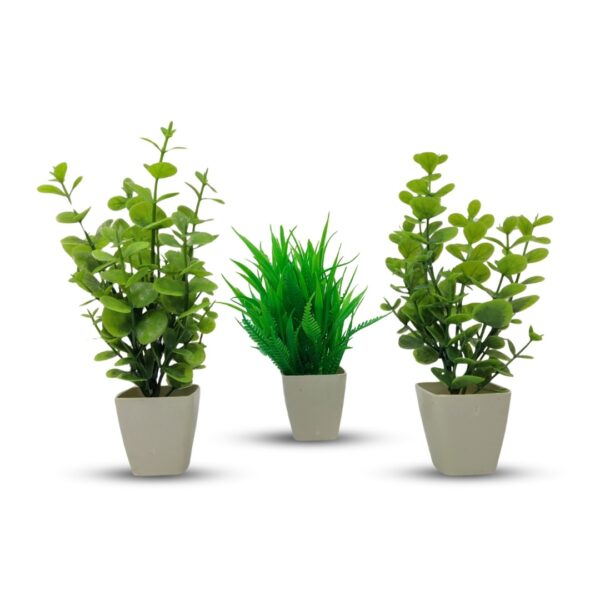 3 Pack Plants in Pots Artificial Eucalyptus Plant Mini Potted Faux Plants Indoor Small Plastic Wheat Grass Shrubs 3 Pack Plants in Pots Artificial Eucalyptus Plant Mini Potted Faux Plants Indoor Small Plastic Wheat Grass Shrubs - Image 2