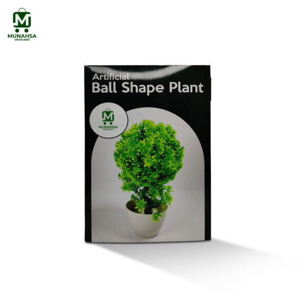 Artificial Plants Ball Shape Tree Small Mini Artificial Flowers Decoration | Artificial Plants Ball for Home Bathroom Garden Decoration Green | White Color - Image 5