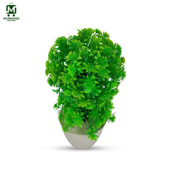 Artificial Plants Ball Shape Tree Small Mini Artificial Flowers Decoration | Artificial Plants Ball for Home Bathroom Garden Decoration Green | White Color - Image 3