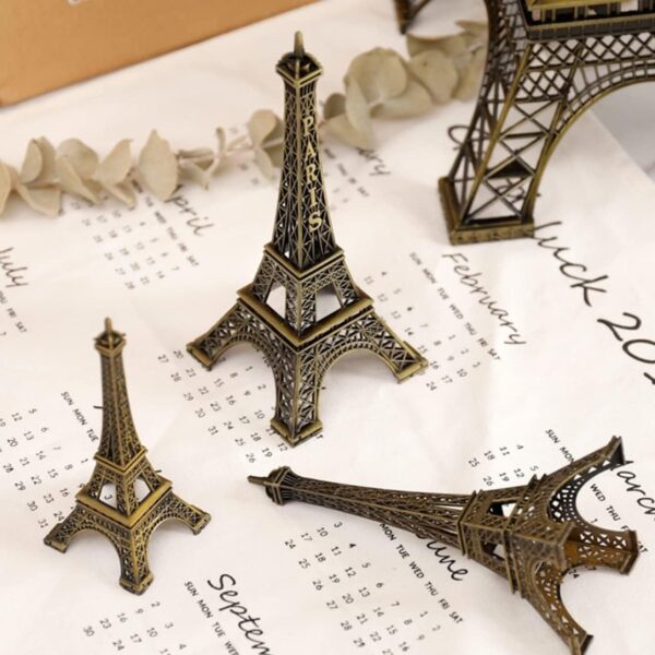 Metal Eiffel Tower Famous Landmark Building 4 inch 6 inch 9 inch Sizes | Paris Eiffel Tower Metal Statue For Home & Office Decoration - Image 4
